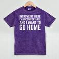 Introvert I Want To Go Home Homebody Loner Humor Mineral Wash Tshirts Mineral Purple