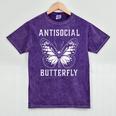 Introverted Introvert Antisocial Butterfly Mineral Wash Tshirts Mineral Purple