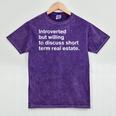 Introverted Person Short Term Real Estate Market Mineral Wash Tshirts Mineral Purple