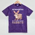 Introverted Rabbits Bunny Lover Rabbit Introvert Mineral Wash Tshirts Mineral Purple