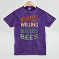 Introverted But Willing To Discuss Bees Animal Meme Mineral Wash Tshirts Mineral Purple