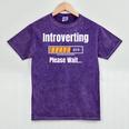 Introverting Please Wait Humor Sarcastic Geek Gamer Jokes Mineral Wash Tshirts Mineral Purple