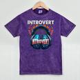 Introvert's Best Friend Noise-Canceling Headphones Mineral Wash Tshirts Mineral Purple