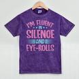 Introverts I'm Fluent In Silence And Eye-Rolls Mineral Wash Tshirts Mineral Purple Introverts I'm Fluent In Silence And Eye-Rolls Mineral Wash Tshirts Mineral Purple