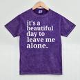 It's a Beautiful Day To Leave Me Alone Introvert Humor Mineral Wash Tshirts Mineral Purple