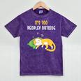 It's Too Peopley Outside Introvert And Cat Lover Men Women Kids Mineral Wash Tshirts Mineral Purple