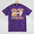 Junior Class 2027 Graduation Back To School Orange Letters Premium Tri-Blend Mineral Wash Tshirts Mineral Purple