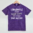 Junior High Graduate 2024 Middle School Graduation Mineral Wash Tshirts Mineral Purple