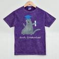 Just Graduated Cat With Graduation Cap And Diploma For Men Women Girls Kids Mineral Wash Tshirts Mineral Purple