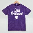 Just Graduated With A Graduation Cap Mineral Wash Tshirts Mineral Purple