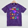 I Just Graduated Pre k Graduation 2024 Pre-Kindergarten Mineral Wash Tshirts Mineral Purple