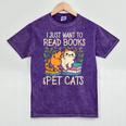 I Just Want To Read Books And Pet Cats Introvert Mineral Wash Tshirts Mineral Purple I Just Want To Read Books And Pet Cats Introvert Mineral Wash Tshirts Mineral Purple