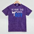 Karate Boy 10 Year Old Kids Shirt Graduation Mineral Wash Tshirts Mineral Purple