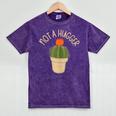 Kawaii Grumpy Cactus Not a Hugger Plant Introvert Mineral Wash Tshirts Mineral Purple
