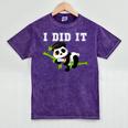 I Did It Kawaii Panda With Graduation Cap Diploma Mineral Wash Tshirts Mineral Purple