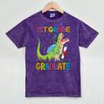 Kids 1st Grade Graduate Dinosaur Trex 1st Grade Graduation Mineral Wash Tshirts Mineral Purple