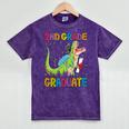 Kids 2nd Grade Graduate Dinosaur Trex 2nd Grade Graduation Mineral Wash Tshirts Mineral Purple