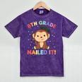 Kids 8th Grade Nailed It Monkey Graduation Mineral Wash Tshirts Mineral Purple