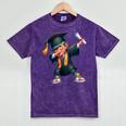 Kids Boys Grad Dabbing Graduation Class Of 2025 Mineral Wash Tshirts Mineral Purple