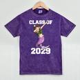 Kids Class Of 2029 Shirt Graduation Dabbing Mermaid Shirt Mineral Wash Tshirts Mineral Purple