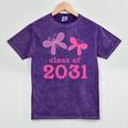 Kids Class Of 2031 Kindergarten Girls Graduation T-Shirt Mineral Wash Tshirts Mineral Purple
