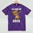 Kids Class Of 2031 Shirt Graduation Dabbing Dog Shirt Mineral Wash Tshirts Mineral Purple