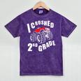 Kids I Crushed 2nd Grade Monster Truck School Graduation Mineral Wash Tshirts Mineral Purple