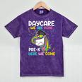 Kids Daycare Graduation Unicorn Last Day Of School Kids Mineral Wash Tshirts Mineral Purple