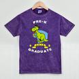 Kids Dinosaur Pre-K Graduation TShirt Kids Preschool Graduation Mineral Wash Tshirts Mineral Purple