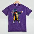 Kids HBCU Boys Grad Dabbing Graduation Mineral Wash Tshirts Mineral Purple