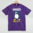 Kids Kindergarten Dabbing Penguin Nailed It Graduation Class 2021 Mineral Wash Tshirts Mineral Purple