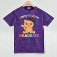 Kids Kindergarten Graduate Cat Graduation Mineral Wash Tshirts Mineral Purple