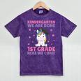 Kids Kindergarten Graduate Unicorn Graduation Mineral Wash Tshirts Mineral Purple