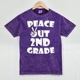 Kids Peace Out 2ND Grade For Graduation Mineral Wash Tshirts Mineral Purple