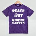 Kids Peace Out Kindergarten For Graduation Mineral Wash Tshirts Mineral Purple