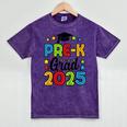 Kids Pre-K Grad 2025 Preschool Prek Graduation Mineral Wash Tshirts Mineral Purple