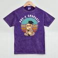 Kids Pre-K Graduate Sloth Cap And Gown Cute Preschool Graduation Mineral Wash Tshirts Mineral Purple