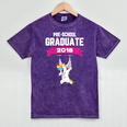 Kids Preschool Graduate 2018 Unicorn Dab Graduation Pre-K TShirt Mineral Wash Tshirts Mineral Purple