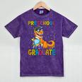 Kids Preschool Graduate Dinosaur Trex Preschool Graduation Mineral Wash Tshirts Mineral Purple