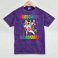 Kids Preschool Graduation Dab Unicorn Preschool Graduate Mineral Wash Tshirts Mineral Purple