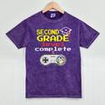 Kids Second Grade Graduation Video Game Shirt Mineral Wash Tshirts Mineral Purple