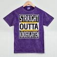 Kids Straight Outta Kindergarten Graduation Mineral Wash Tshirts Mineral Purple