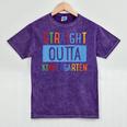 Kids STRAIGHT OUTTA KINDERGARTEN T-SHIRT FUNNY GRADUATION GIFT Mineral Wash Tshirts Mineral Purple