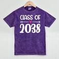 Kindergarten Class Of 2038 First Day School Graduation Girls Mineral Wash Tshirts Mineral Purple