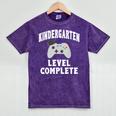 Kindergarten Gamer Graduate Graduation Mineral Wash Tshirts Mineral Purple