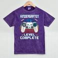 Kindergarten Graduation Level Complete Gamer 2024 Gaming Boy Mineral Wash Tshirts Mineral Purple