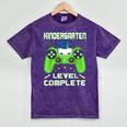 Kindergarten Graduation Level Complete Gamer Class 2024 Kids Mineral Wash Tshirts Mineral Purple