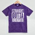 Kindergarten Graduation- Straight Outta Kindergarten Mineral Wash Tshirts Mineral Purple