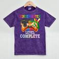 Kindergarten Level Complete Last Day Of School Graduation Mineral Wash Tshirts Mineral Purple