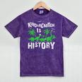 Kindergarten Is History Dinosaur Graduation Mineral Wash Tshirts Mineral Purple
